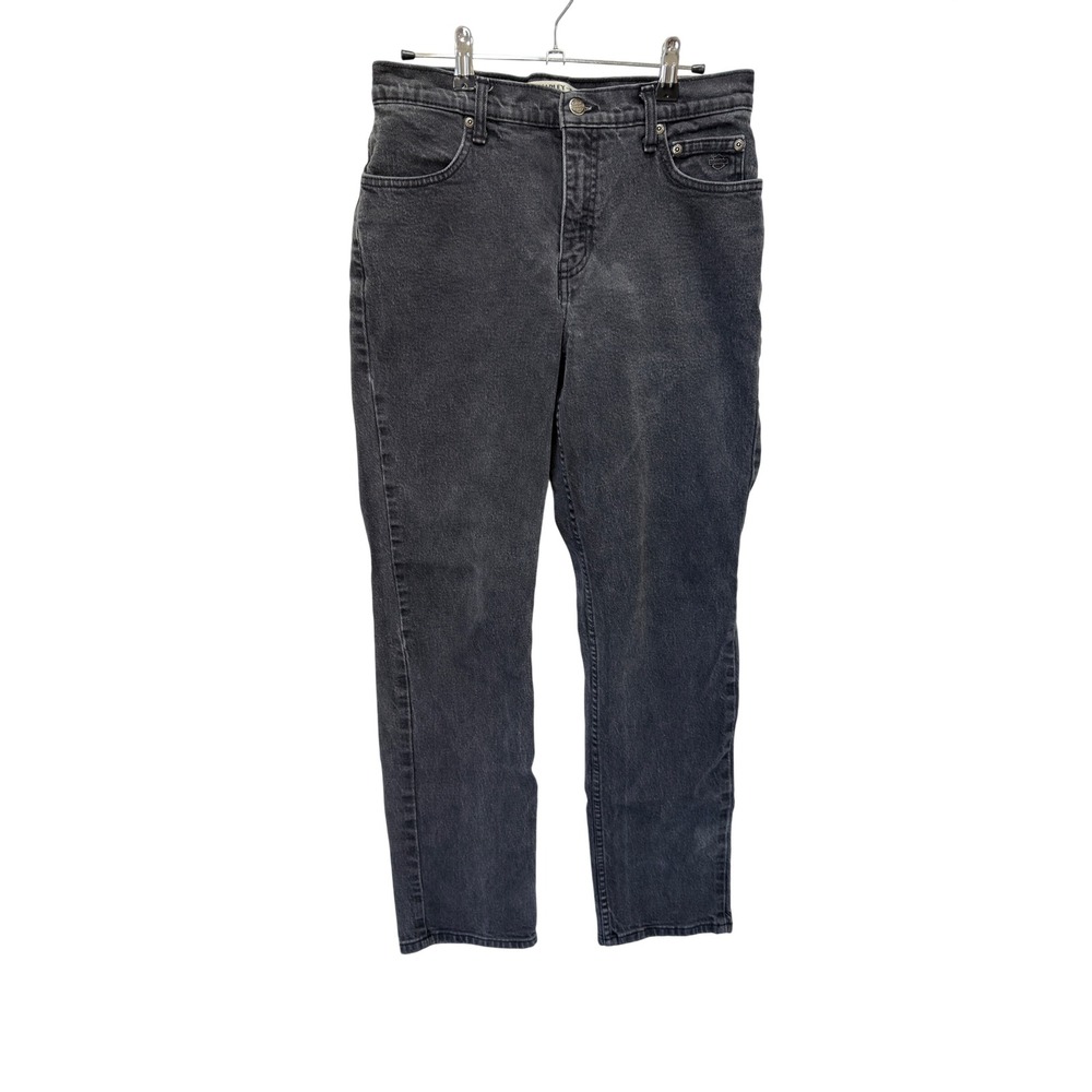 Harley-Davidson Jeans Women 28 Black Straight Leg High Rise Biker